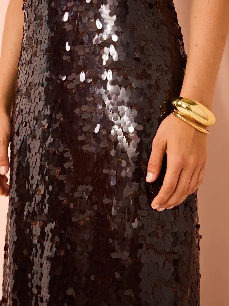 Alemais Geanie Sequin Gown Chocolate Brown Size 8 AU - Image 10