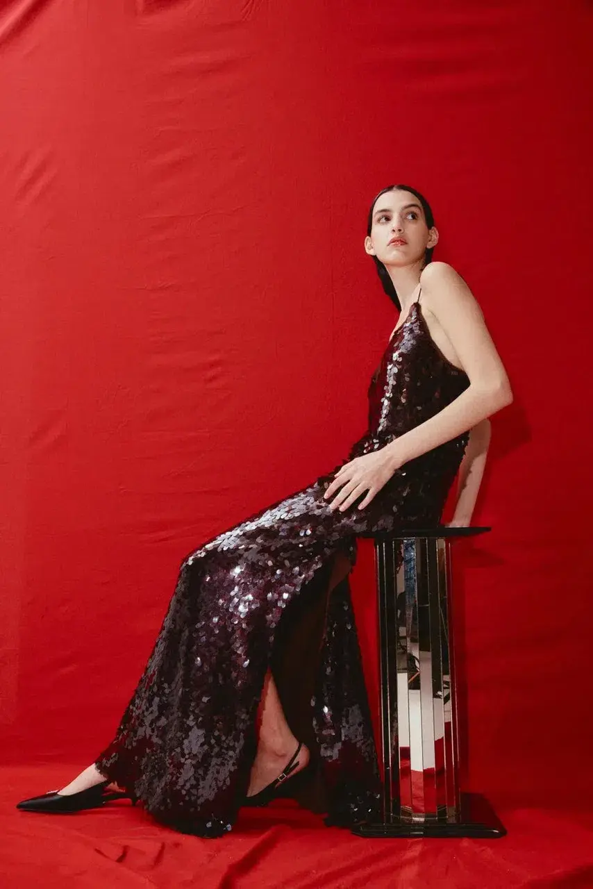Alemais Geanie Sequin Gown Chocolate Brown Size 8 AU - Image 16