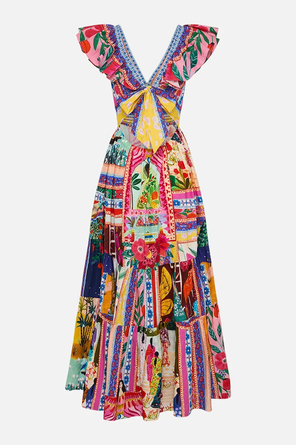 Camilla Roeqiya's Realm Tiered Maxi Dress With Neck Frill Print Size M / AU 12  - Image 6