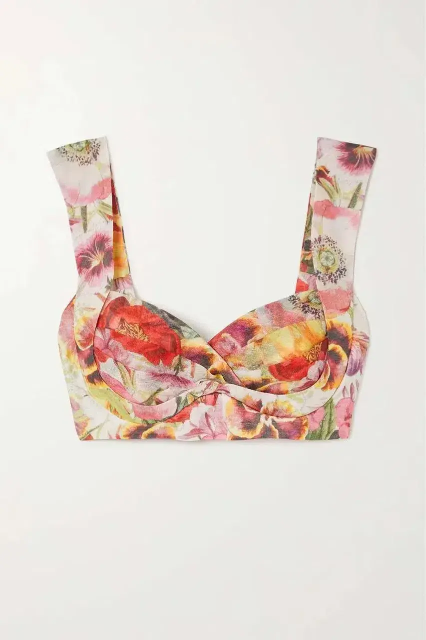 Zimmermann Wonderland Bralette and Tiered Skirt Set Elka Poppy Ivory Floral Size 1 / AU 10 - Image 5