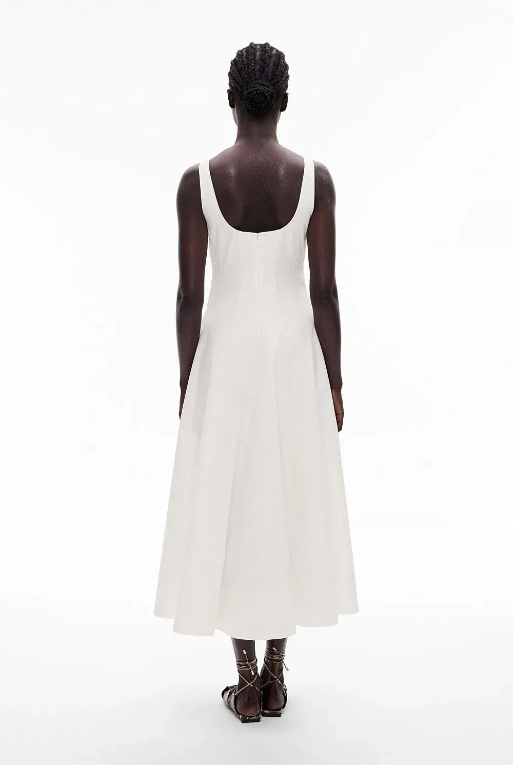 Witchery Seam Detail Midi Dress White Size M / AU 10 - Image 2