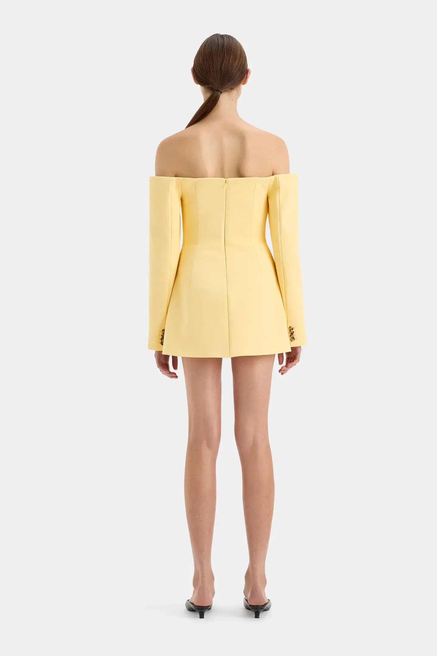 Sir the Label Sandrine Tailored Mini Dress Limone Yellow Size 2 / AU 10 - Image 3
