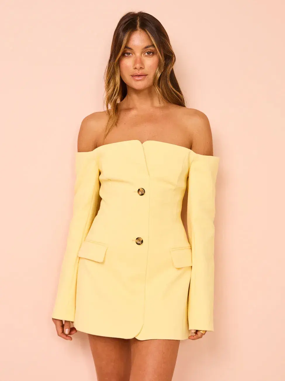 Sir the Label Sandrine Tailored Mini Dress Limone Yellow Size 2 / AU 10 for rent on The Volte - main image