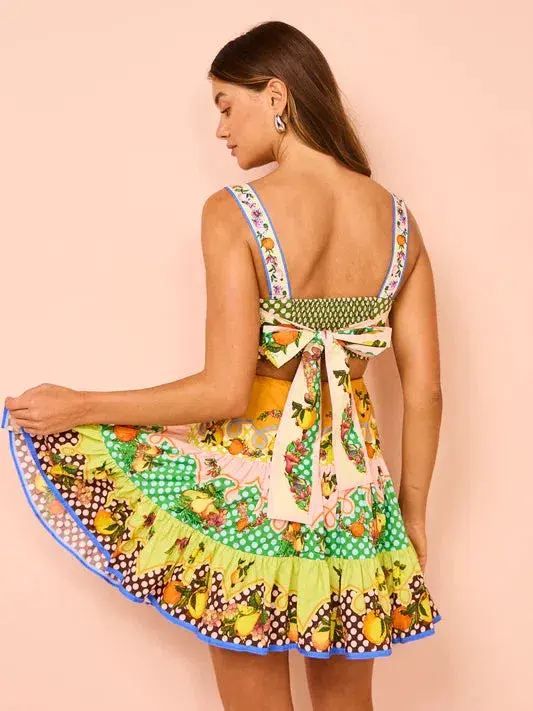 Alemais Lemonis Cut Out Mini Dress Multi Size 10 - Image 3