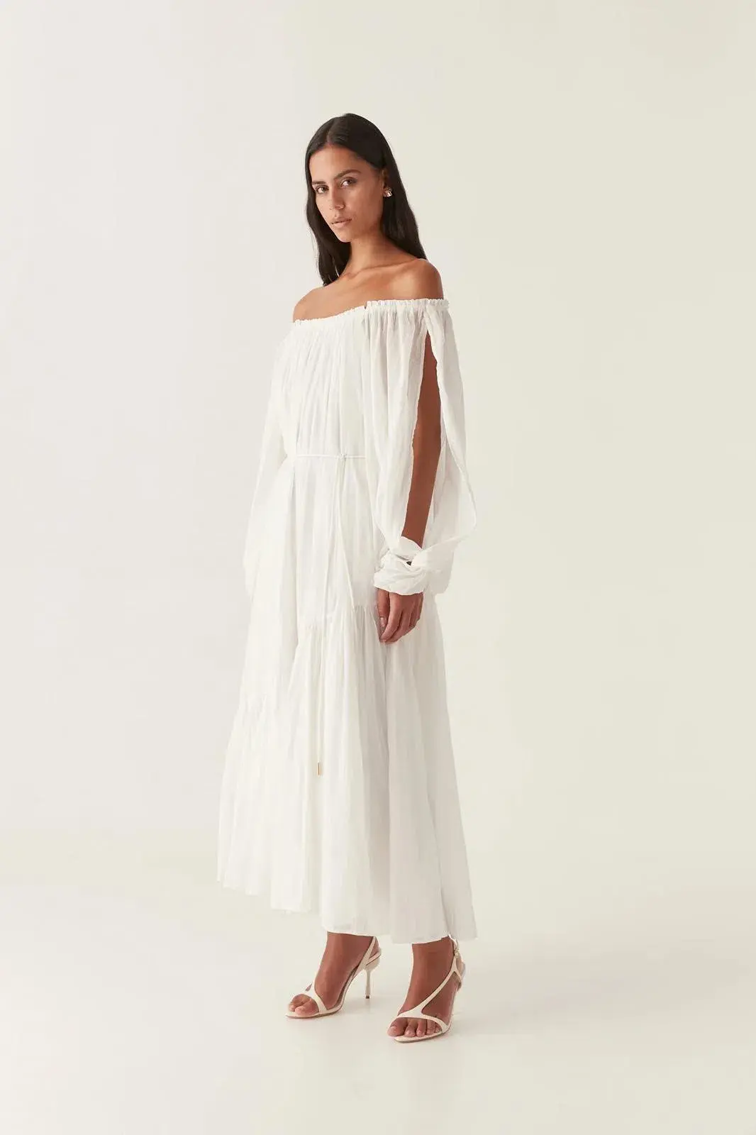 Aje Avani Smock Midi Dress Ivory Size 10 - Image 1