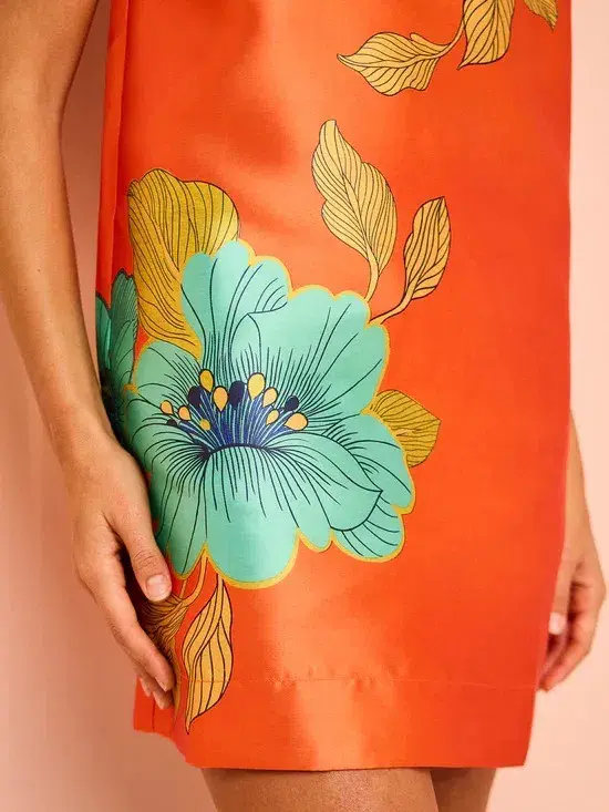 Alemais Piato Mini Dress Marigold Orange Size AU 6 for rent on The Volte - main image