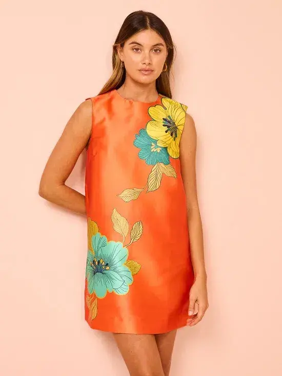 Alemais Piato Mini Dress Marigold Orange Size AU 6 - Image 6