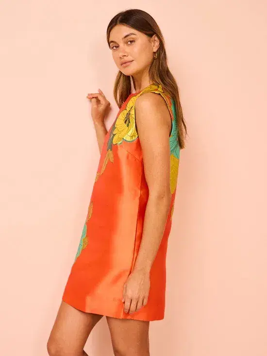 Alemais Piato Mini Dress Marigold Orange Size AU 6 for rent on The Volte - main image