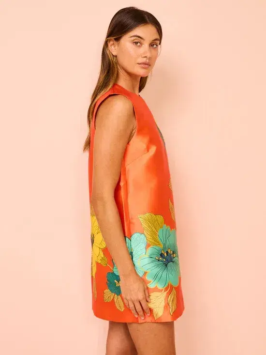 Alemais Piato Mini Dress Marigold Orange Size AU 6 - Image 5