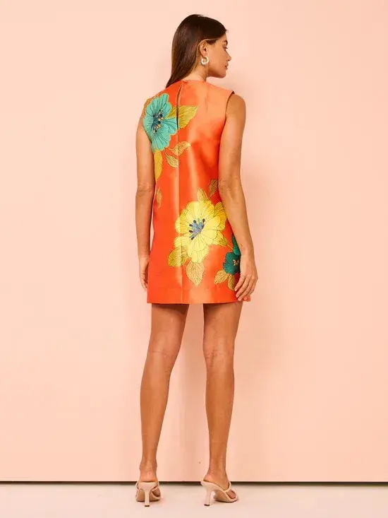 Alemais Piato Mini Dress Marigold Orange Size AU 6 - Image 7