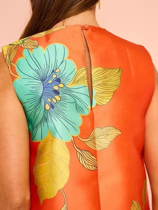  Alemais Piato Mini Dress Marigold Orange Size 10 - Image 7