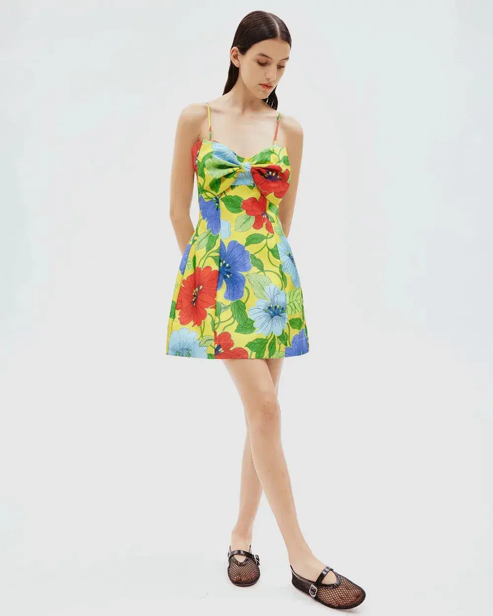 Alemais Verna Bow Mini Dress Floral Size 12 - Image 1