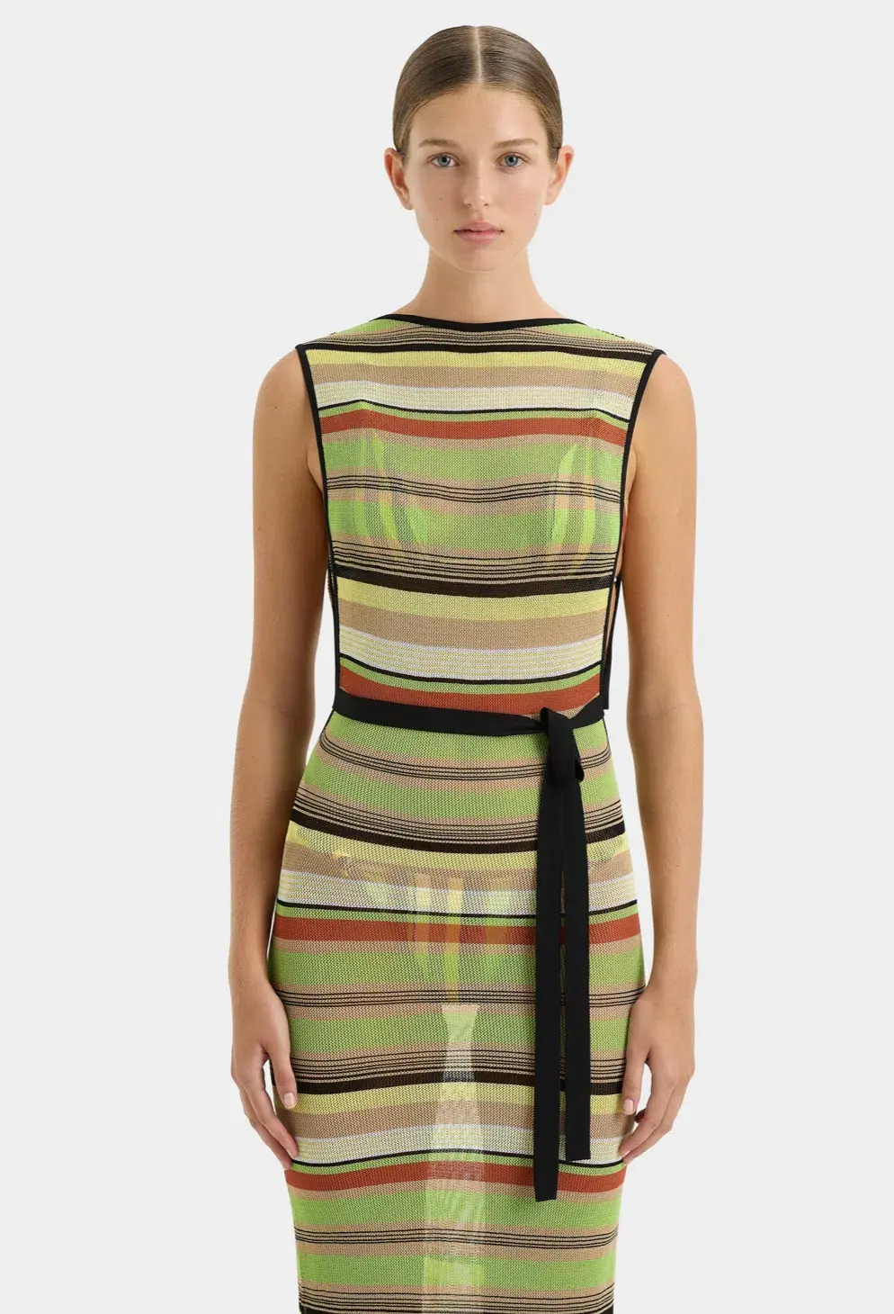 SIR the Label The Coastline Tie Dress in Palm Stripe Size 0 / 6 AUS - Image 3