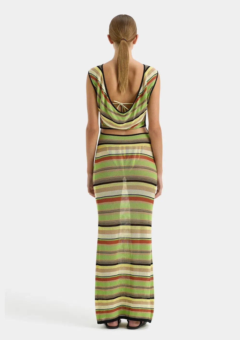 SIR the Label The Coastline Tie Dress in Palm Stripe Size 0 / 6 AUS - Image 2