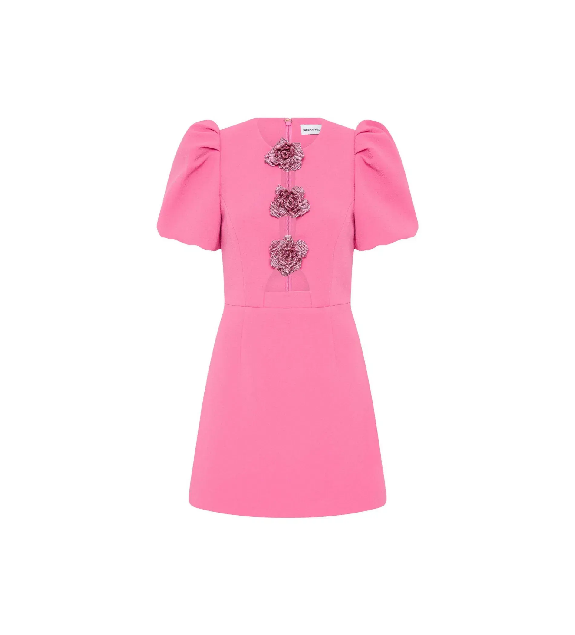 Rebecca Vallance Aubree Flower Mini Dress Pink Size 8/S - Image 3