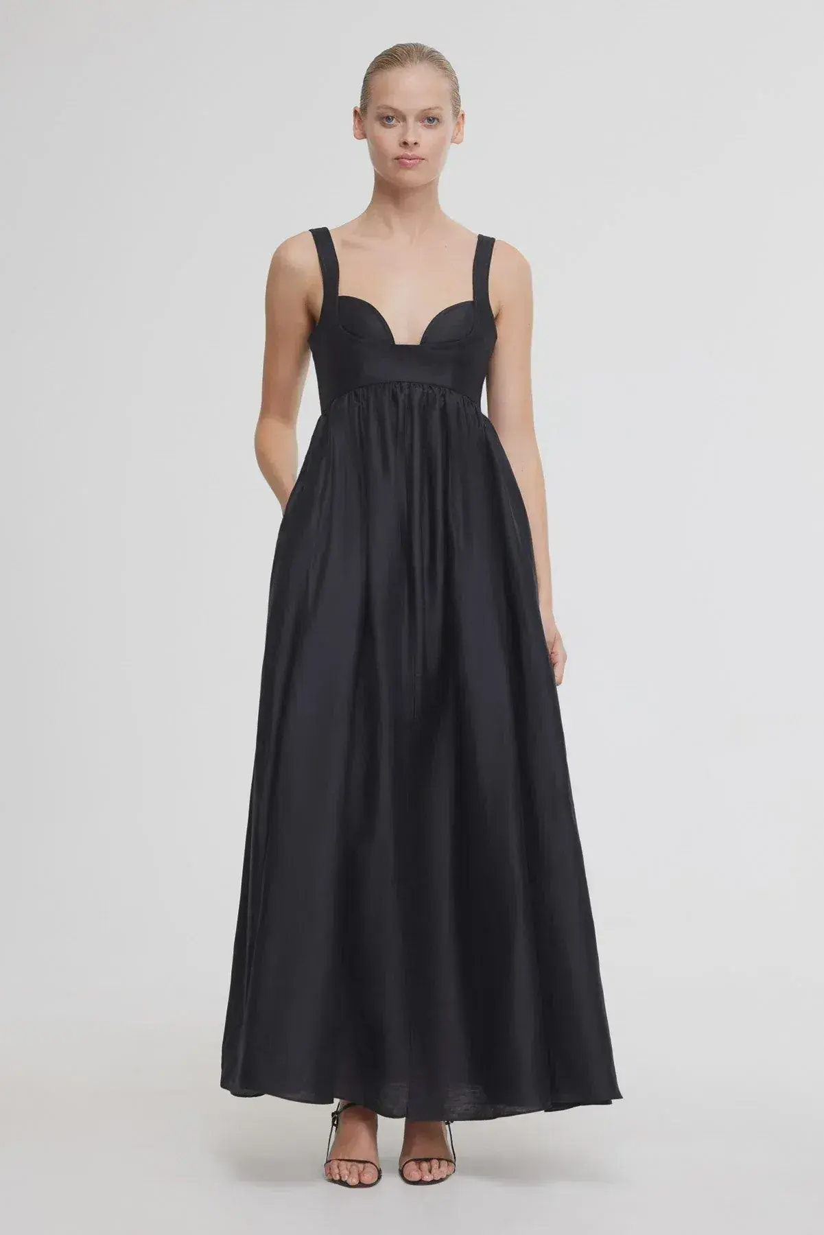 Acler Sandgate Midi Dress Black Size 8 - Image 1