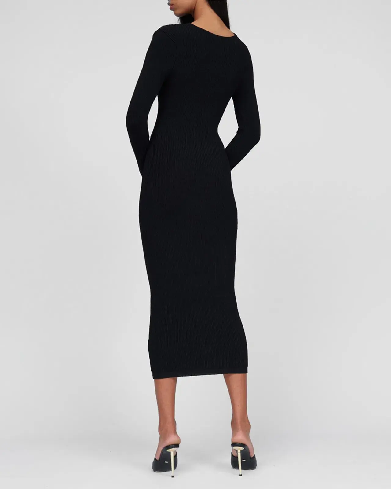 By Johnny Cable Twist Knit Dress in Black Size 8  - Image 3