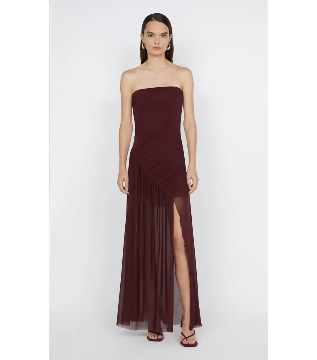 Bec & Bridge Essie Strapless Dress In Deep Plum Size 6 for rent on The Volte - main image