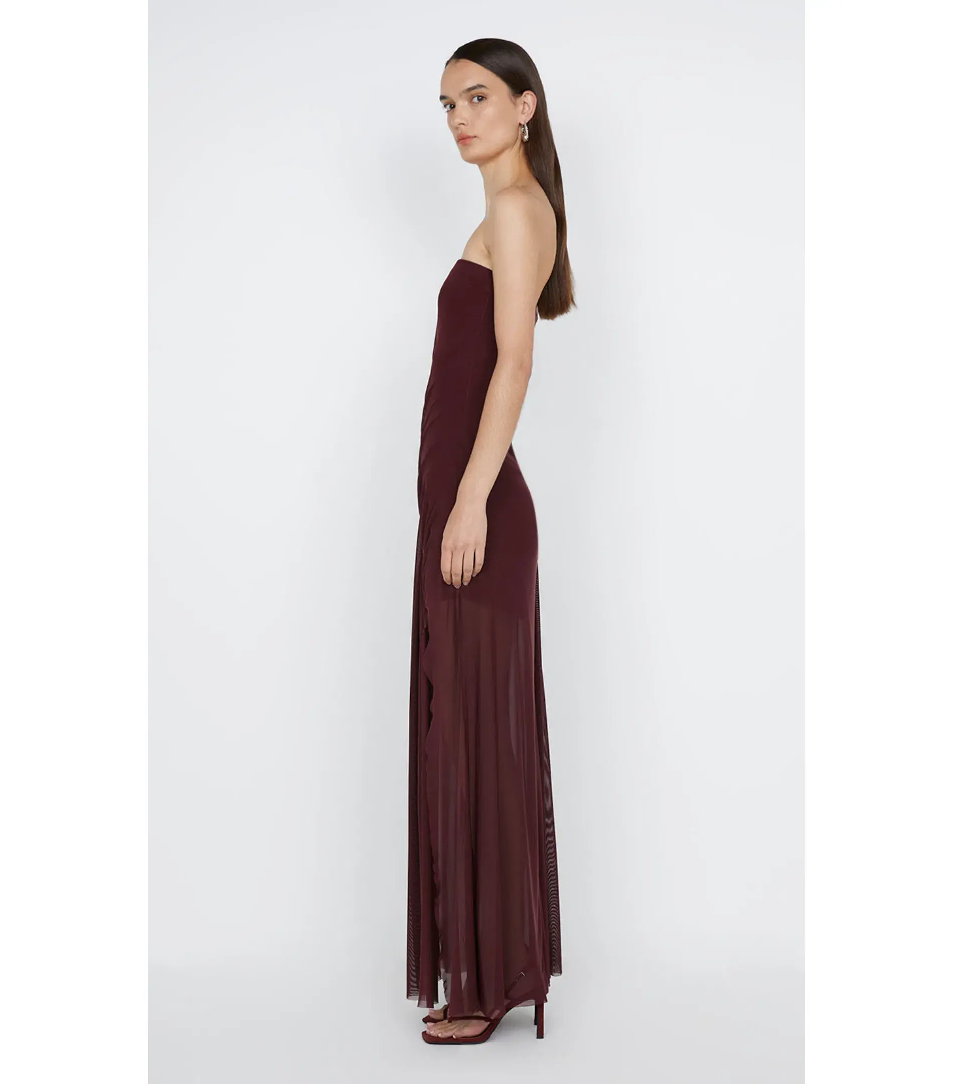 Bec & Bridge Essie Strapless Dress In Deep Plum Size 6 - Image 2