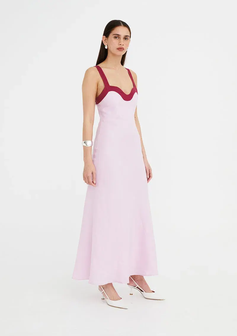 Jillian Boustred Linen Regina Dress Pink Size 1/Au 6  - Image 1