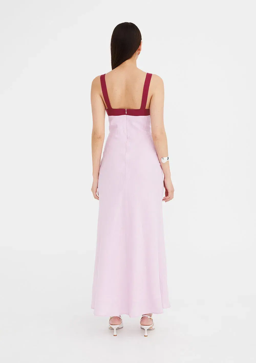 Jillian Boustred Linen Regina Dress Pink Size 1/Au 6  - Image 2