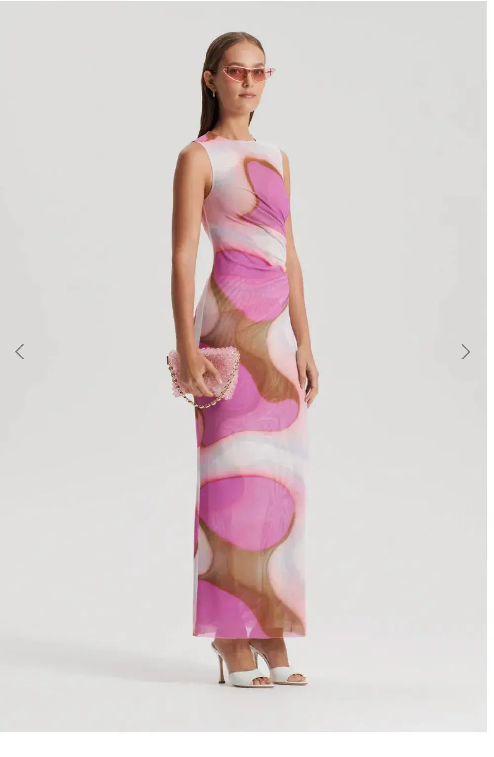 Scanlan Theodore Italian Watercolour Print Dress Pink Tan Size 6 - Image 2