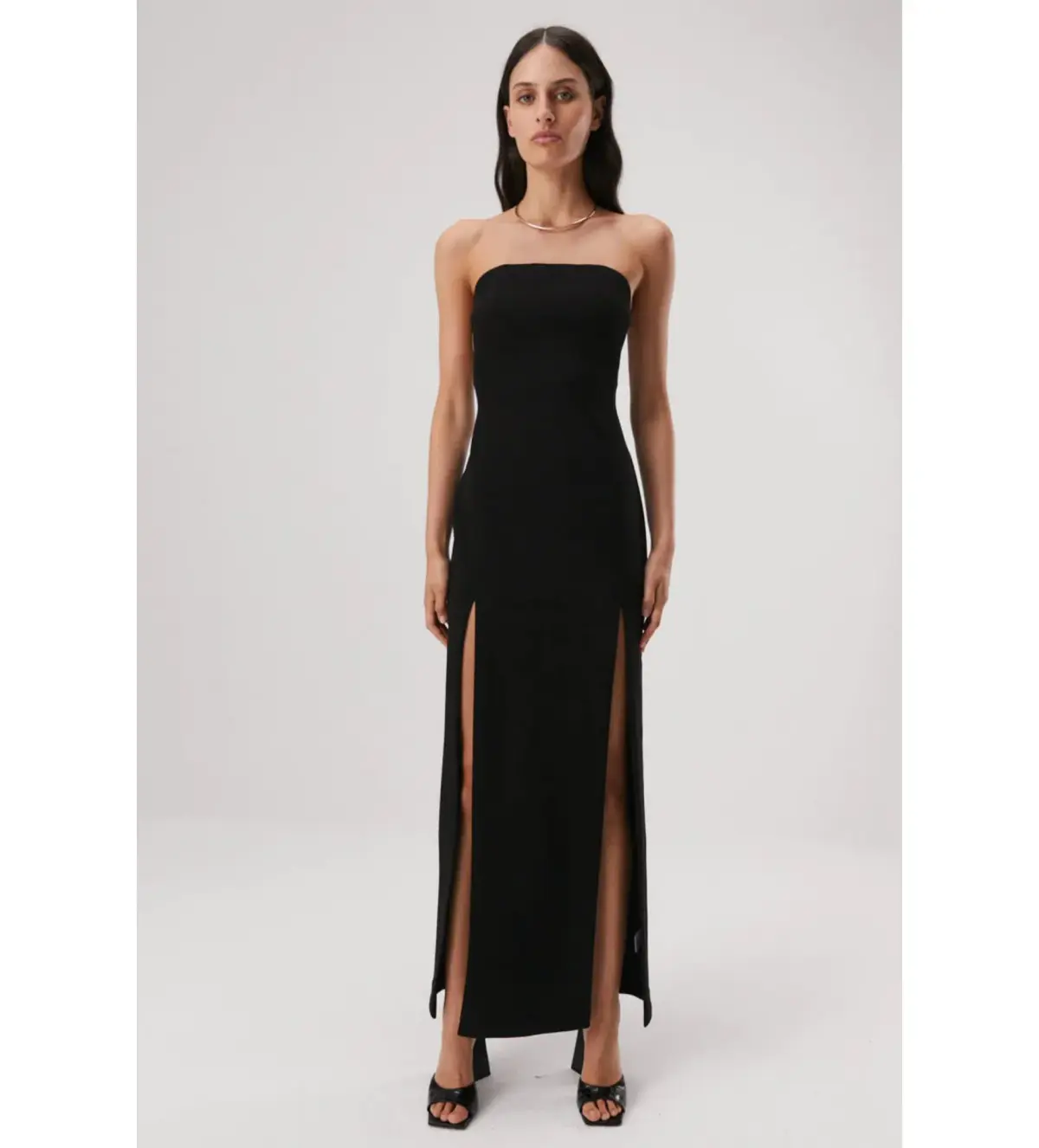 MISHA Ensley Strapless Gown Black Size 12  - Image 1