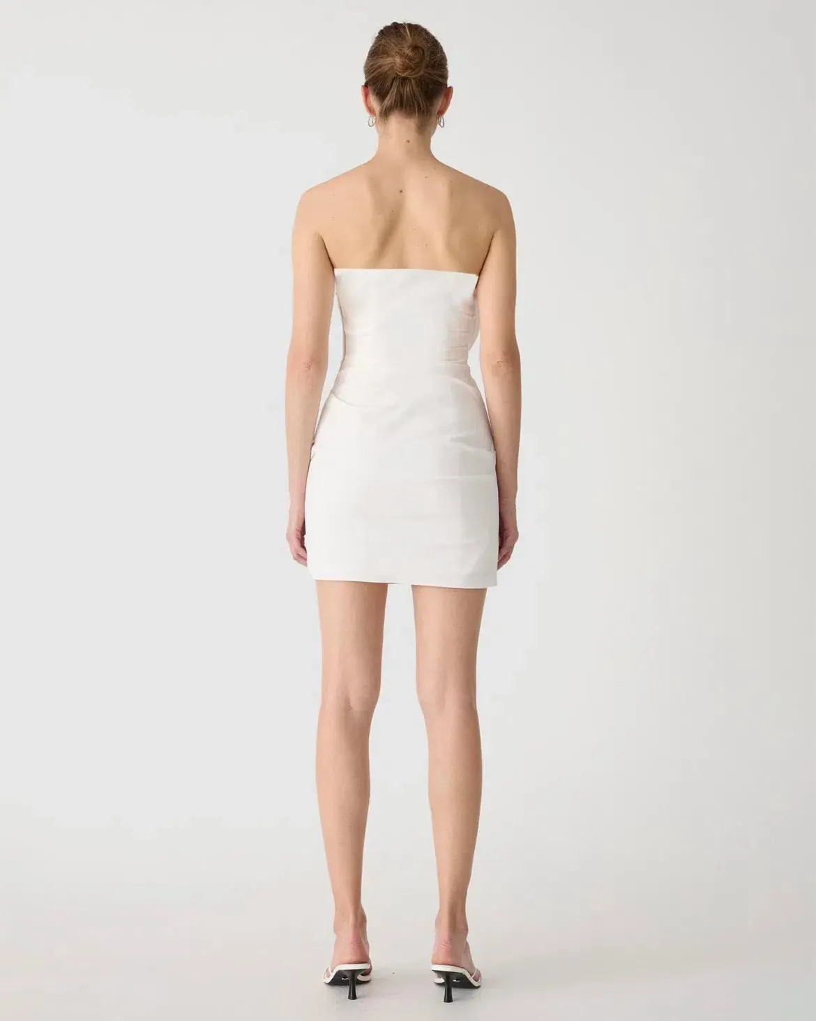 Misha Mercedes Rosette Cotton Sateen Mini Dress White Size S/Au 8 - Image 3