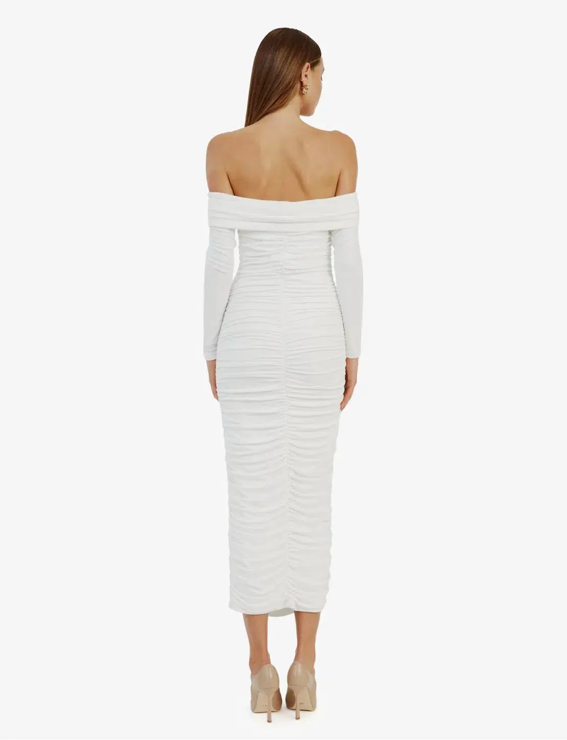 Bardot Arkie Knit Maxi Dress Ivory Size AU 8 - Image 4