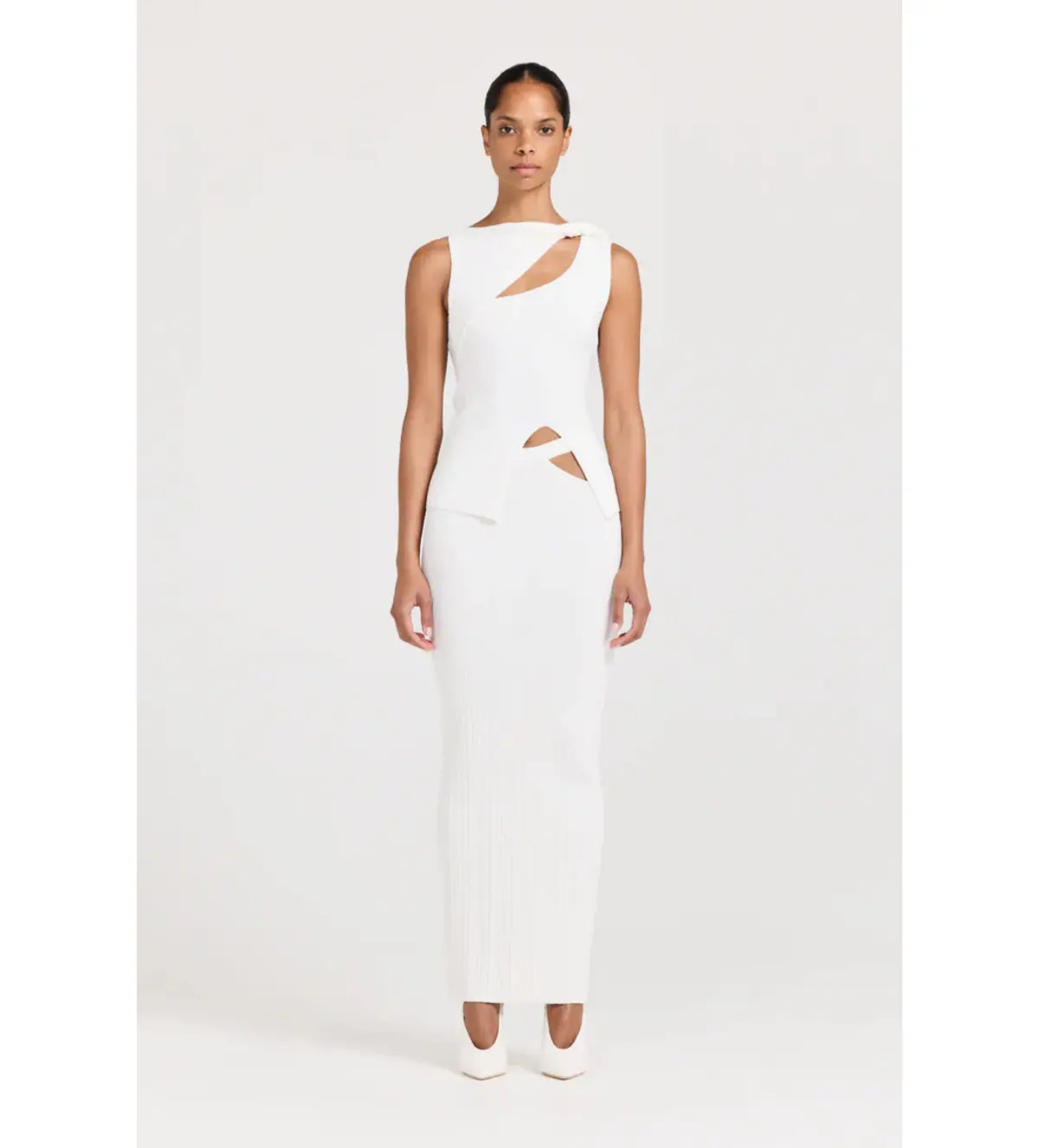 Henne Romee Knit Top and Skirt Set White Size AU 10 - Image 1
