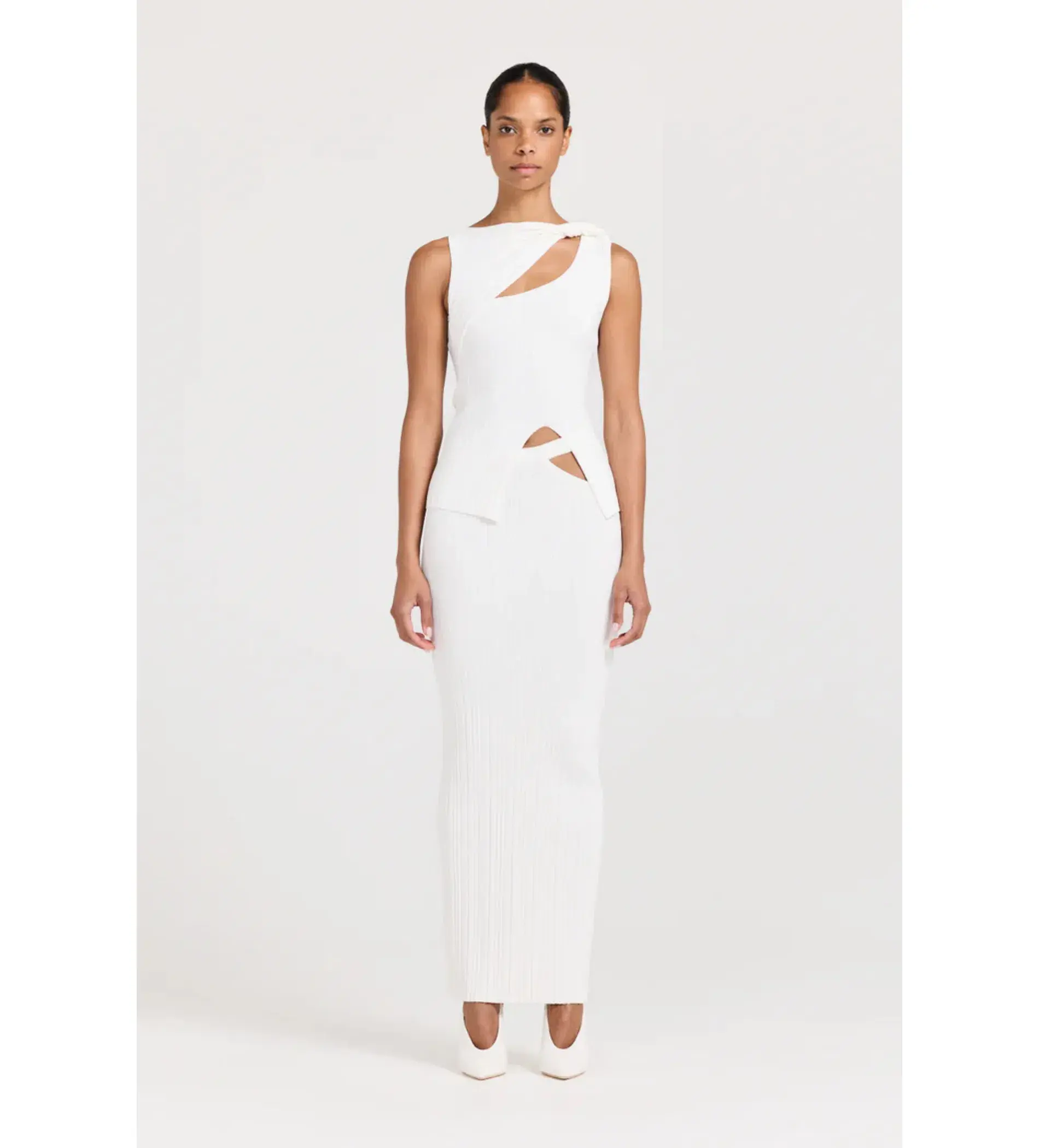 Henne Romee Knit Top and Skirt Set White Size AU 10 - Image 1