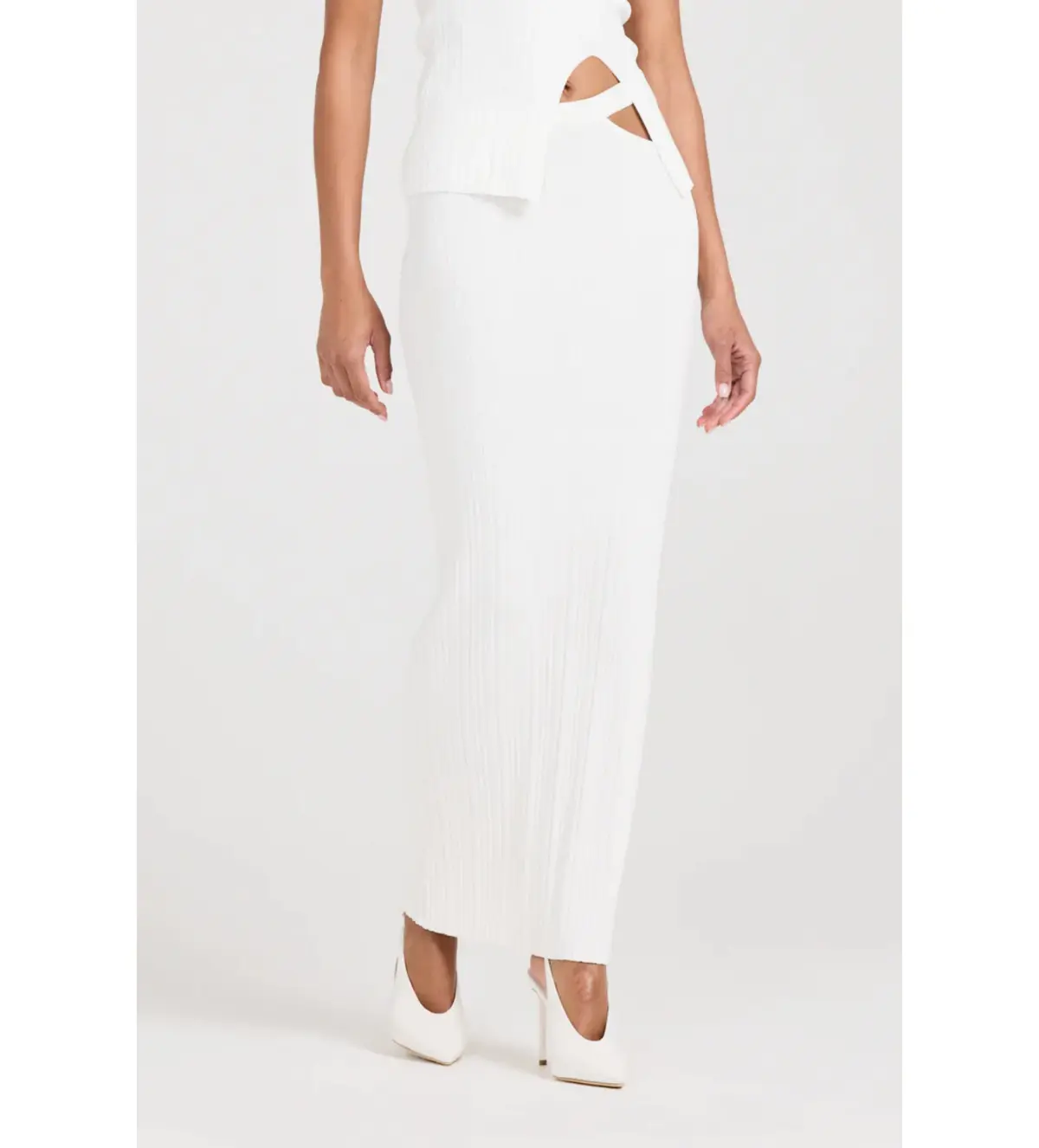 Henne Romee Knit Top and Skirt Set White Size AU 10 - Image 3