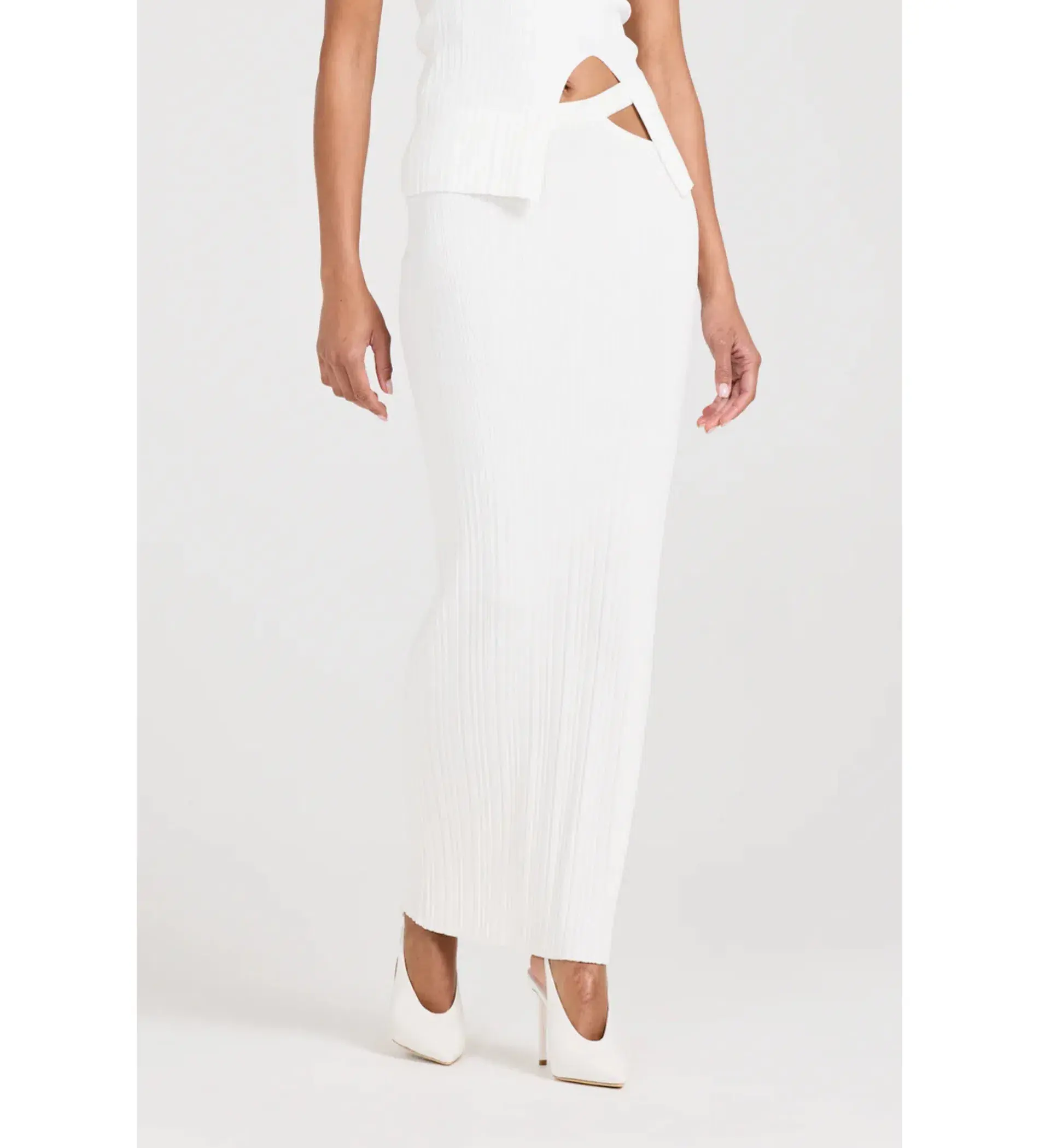 Henne Romee Knit Top and Skirt Set White Size AU 10 - Image 3