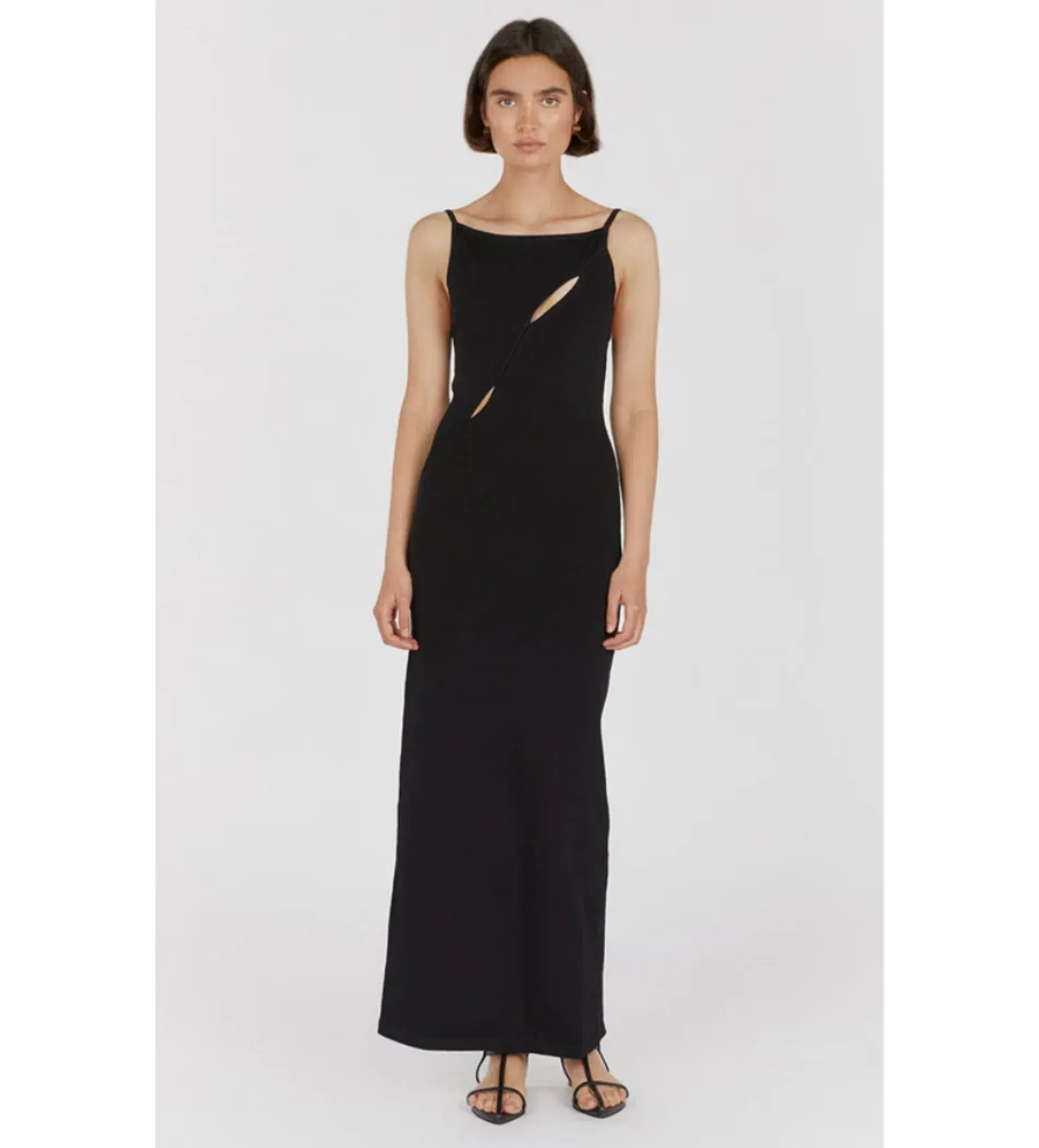 Dissh Cora Black Knit Maxi Dress Black Size AU 12 - Image 1