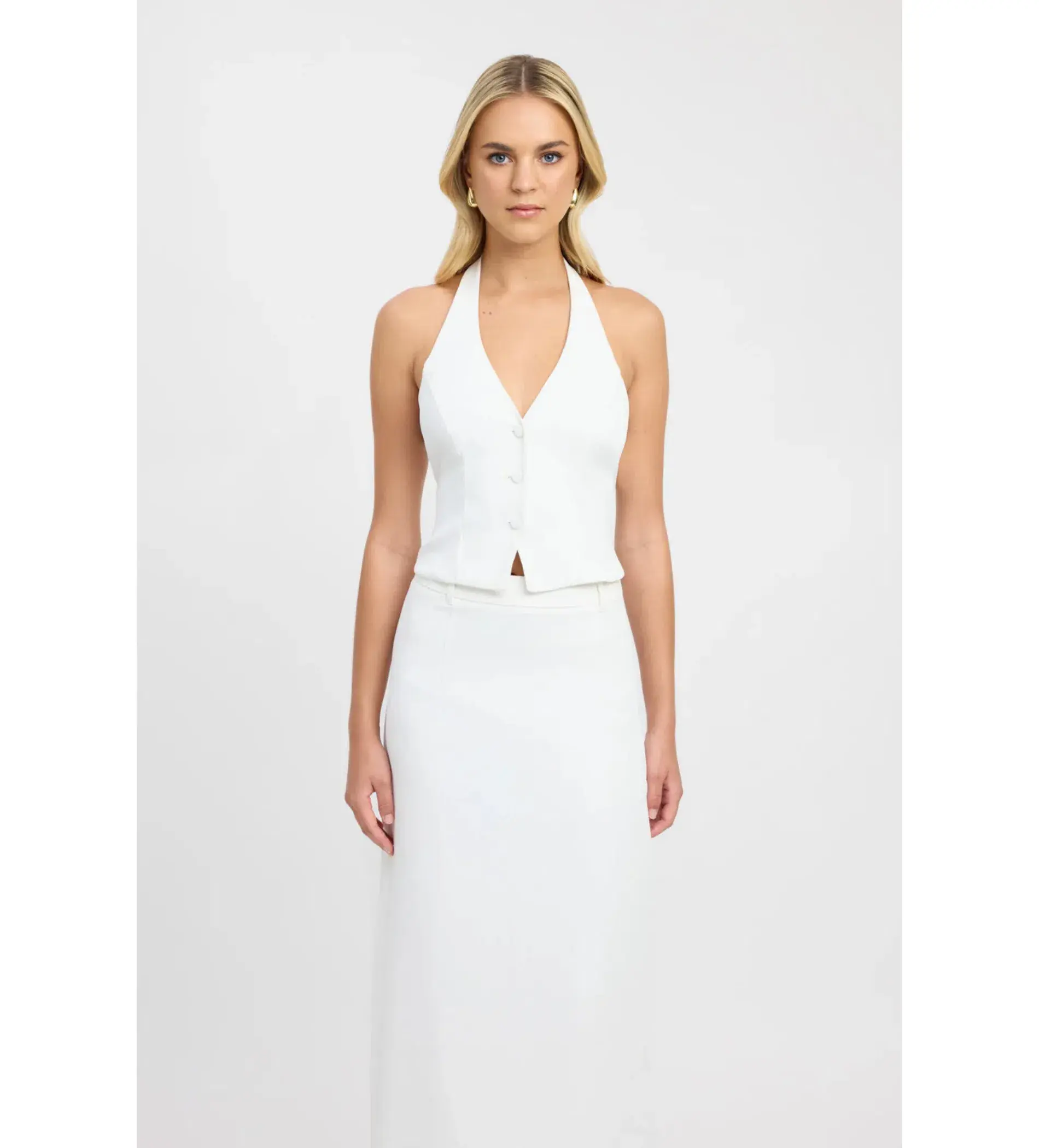Kookai Oyster Vest Top in Natural White Size AU 10  - Image 2