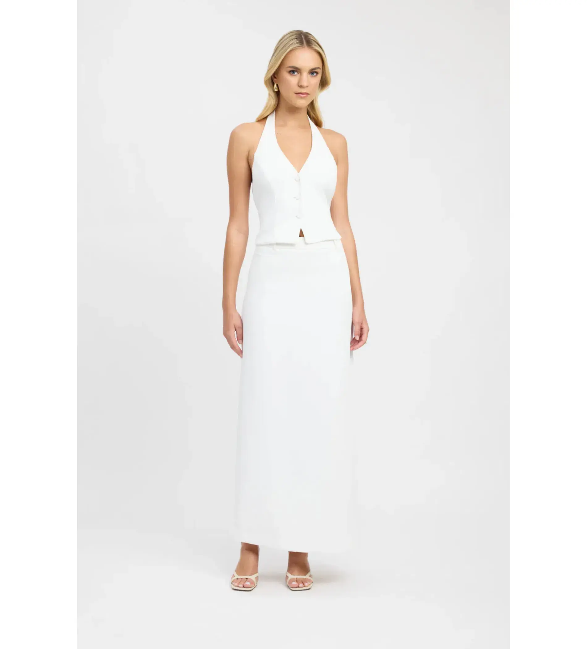 Kookai Oyster Vest Top in Natural White Size AU 10  - Image 1