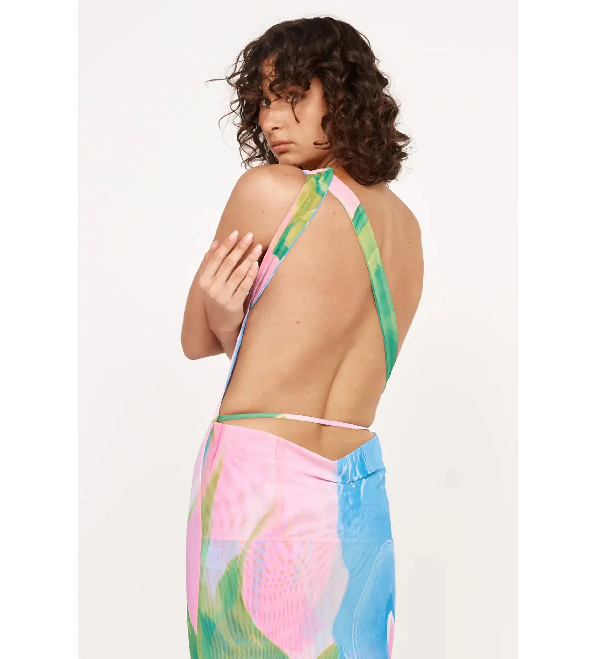 She is OLLÁ Luelle Midi Dress In Gaia Size Small / AU 8 - Image 3