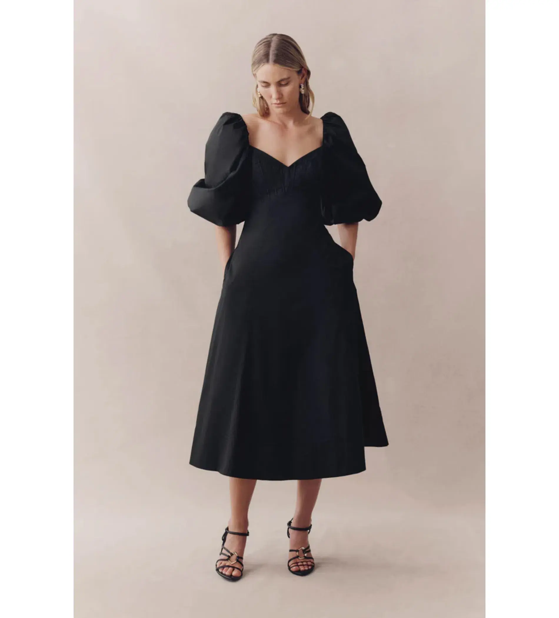 Aje Hester Corsetted Midi Dress Black Size AU 14 - Image 1
