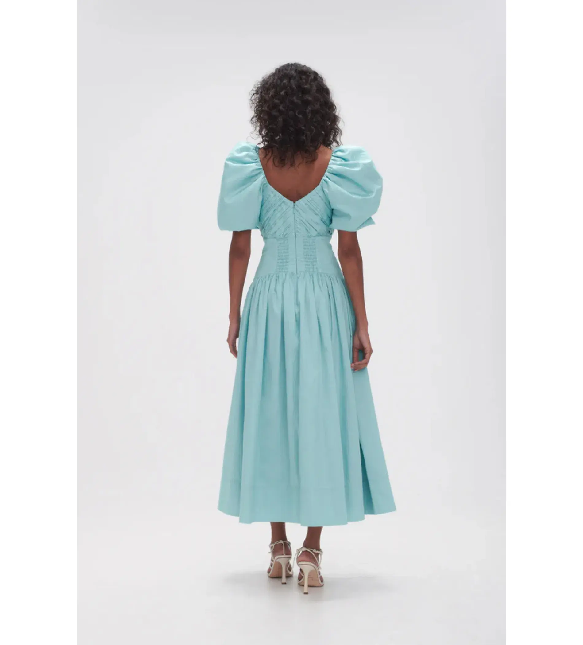 Aje Gabrielle Plunge Midi Dress Spearmint Blue Size AU 14 - Image 3
