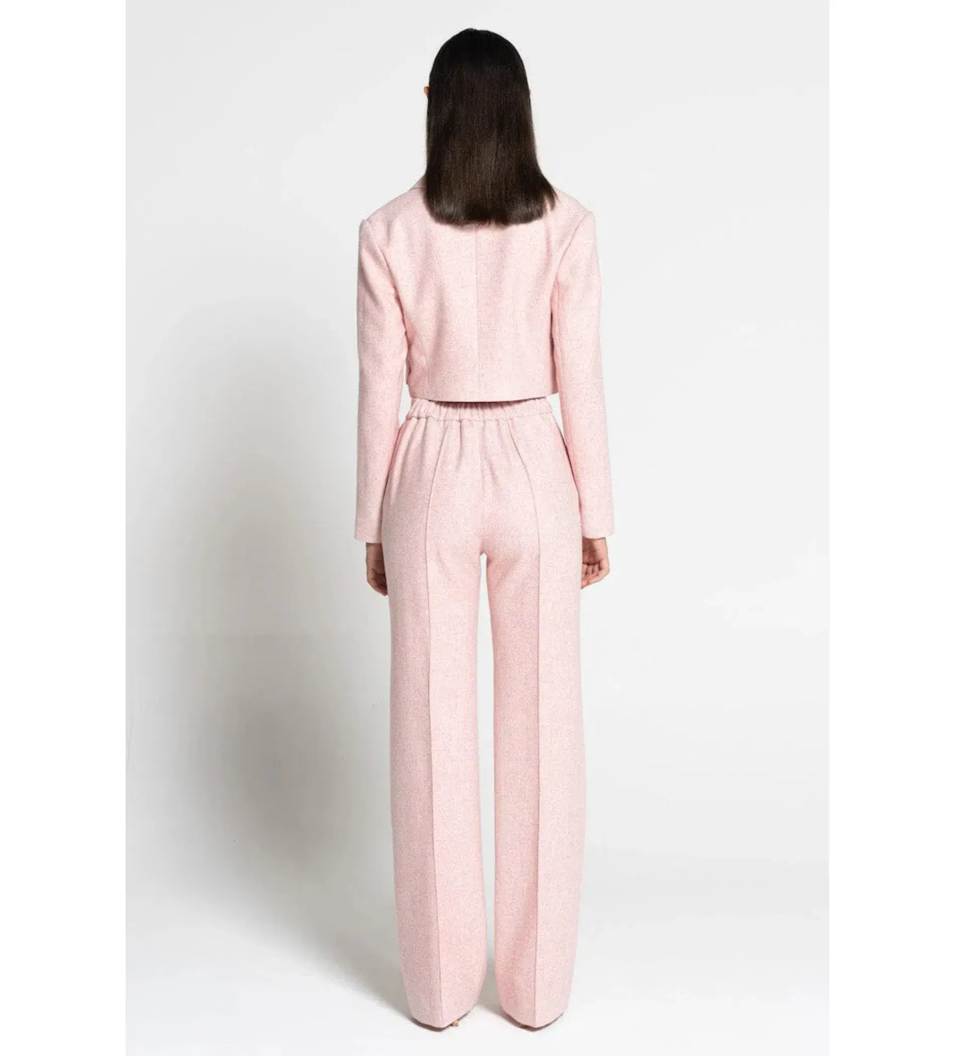 Sofia The Label Farrah Straight Leg Pants and Cropped Blazer Pink Set Size AU 14 - Image 3