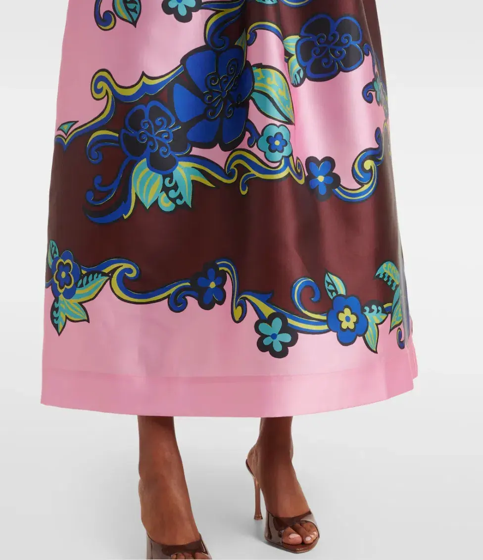 Alémais Azalea Off-shoulder Satin Midi Dress Floral Size AU 16 - Image 5