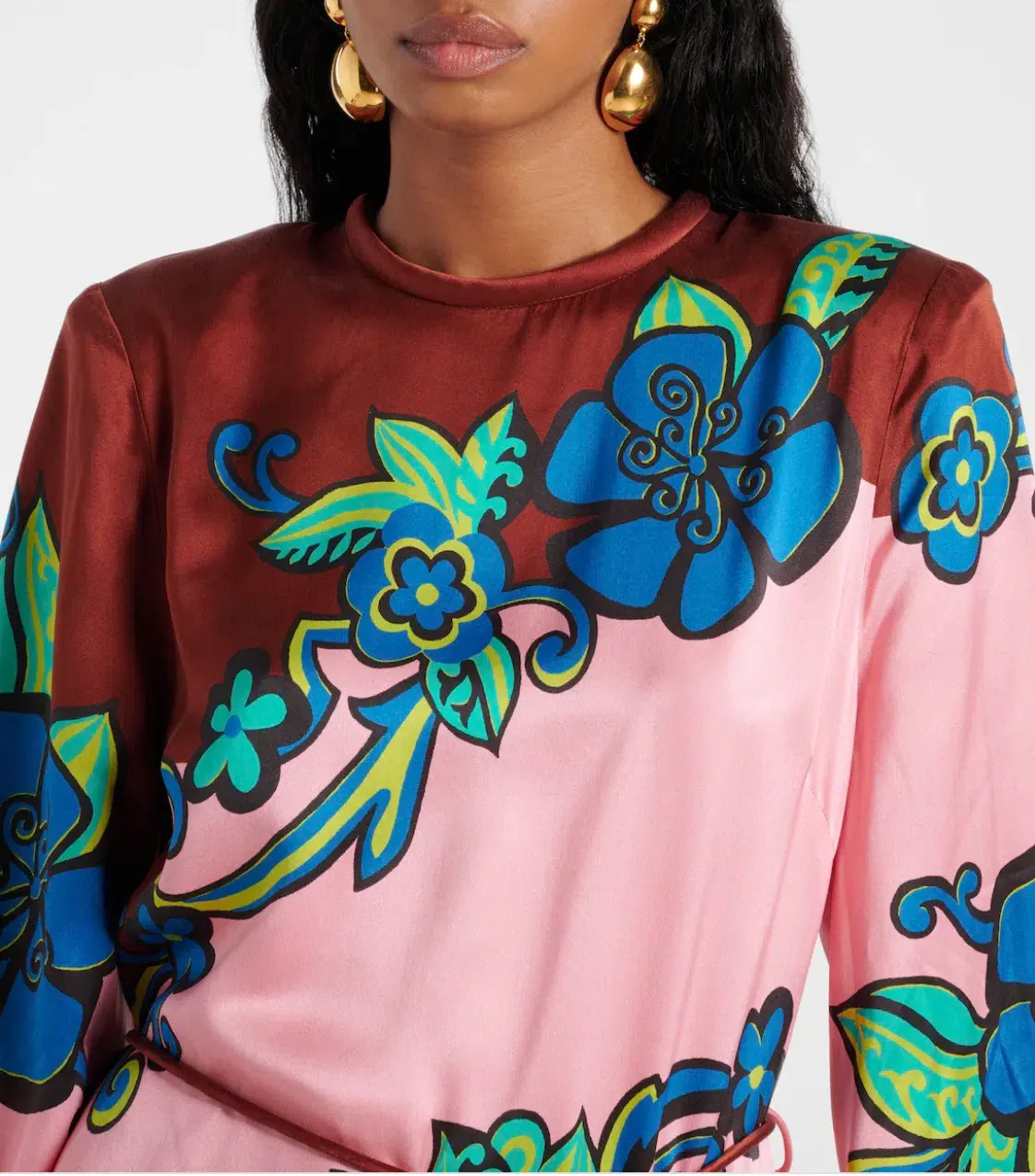 Alémais Azalea Exclusive Silk Midi Dress Pink Floral Size AU 16 - Image 3
