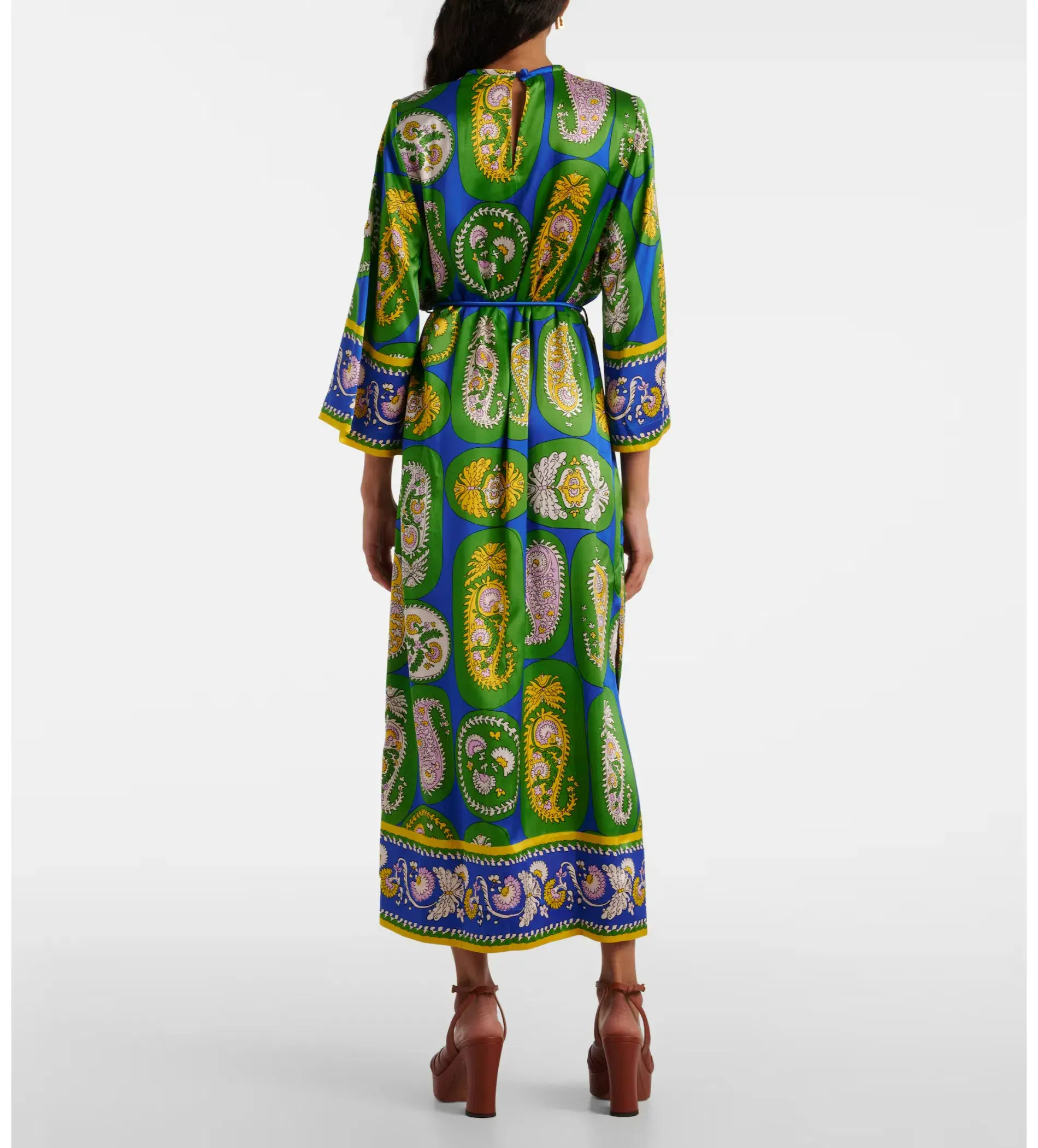 Alémais Gina Silk Midi Dress Print Size AU 14 - Image 2