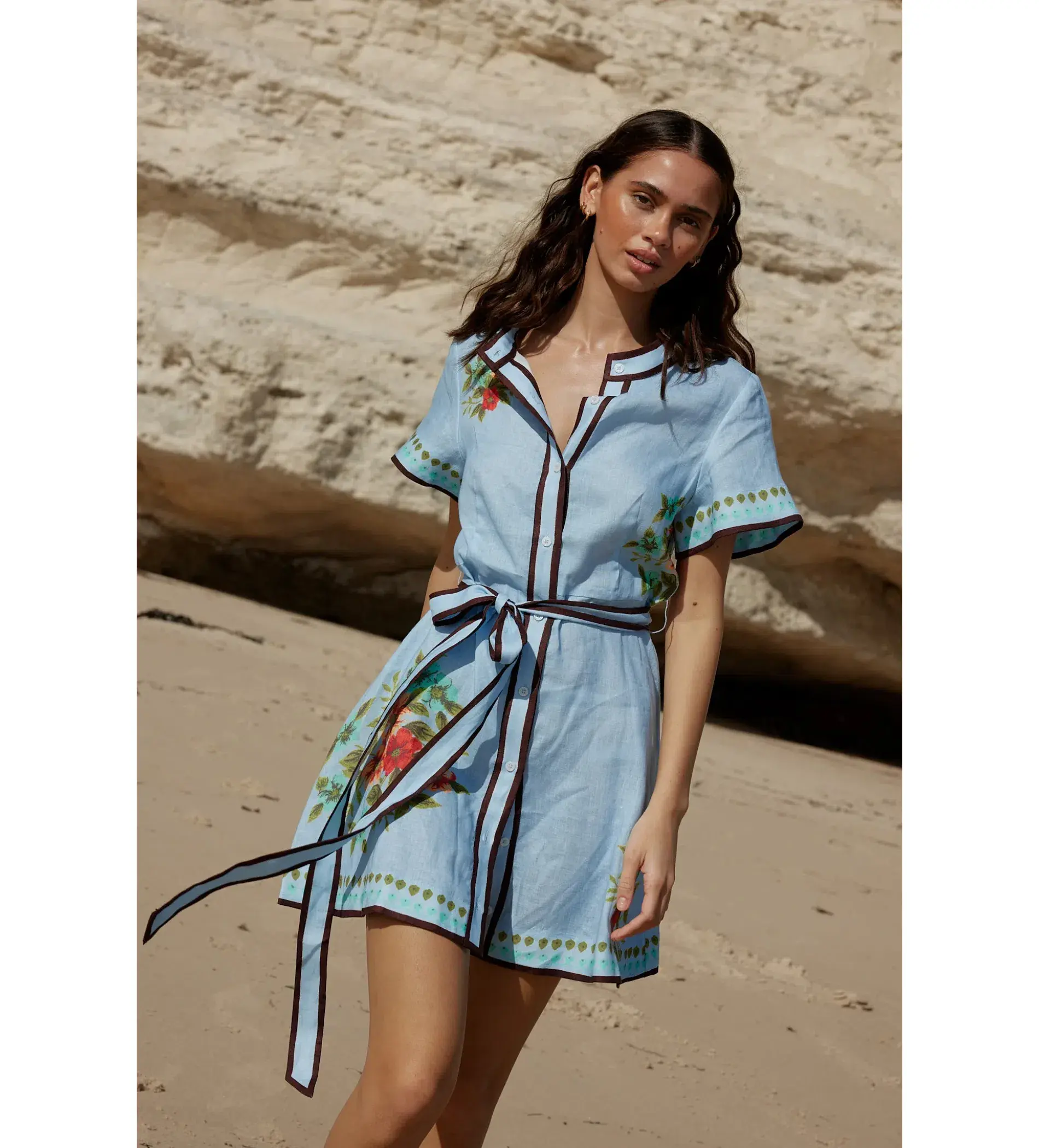 Aston Studio Nami Dress In Pool Blue Bouquet Size AU 12 - Image 2