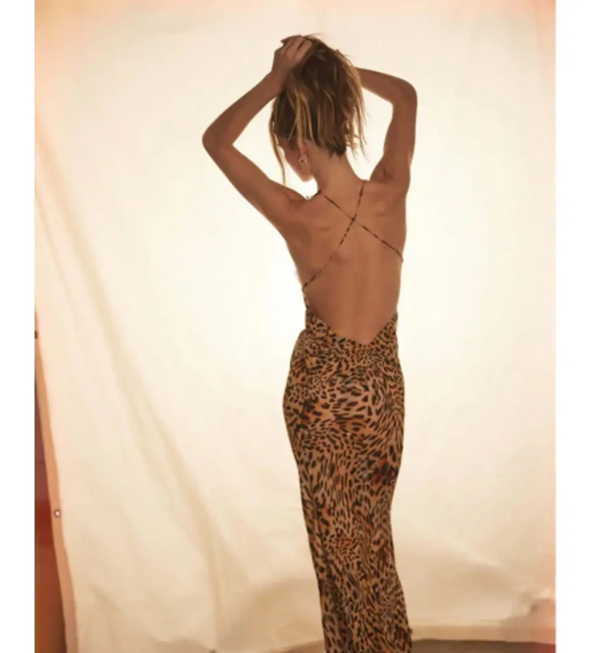 Rat & Boa Akima Leopard Slip Dress Leopard Print Size AU 6  - Image 4