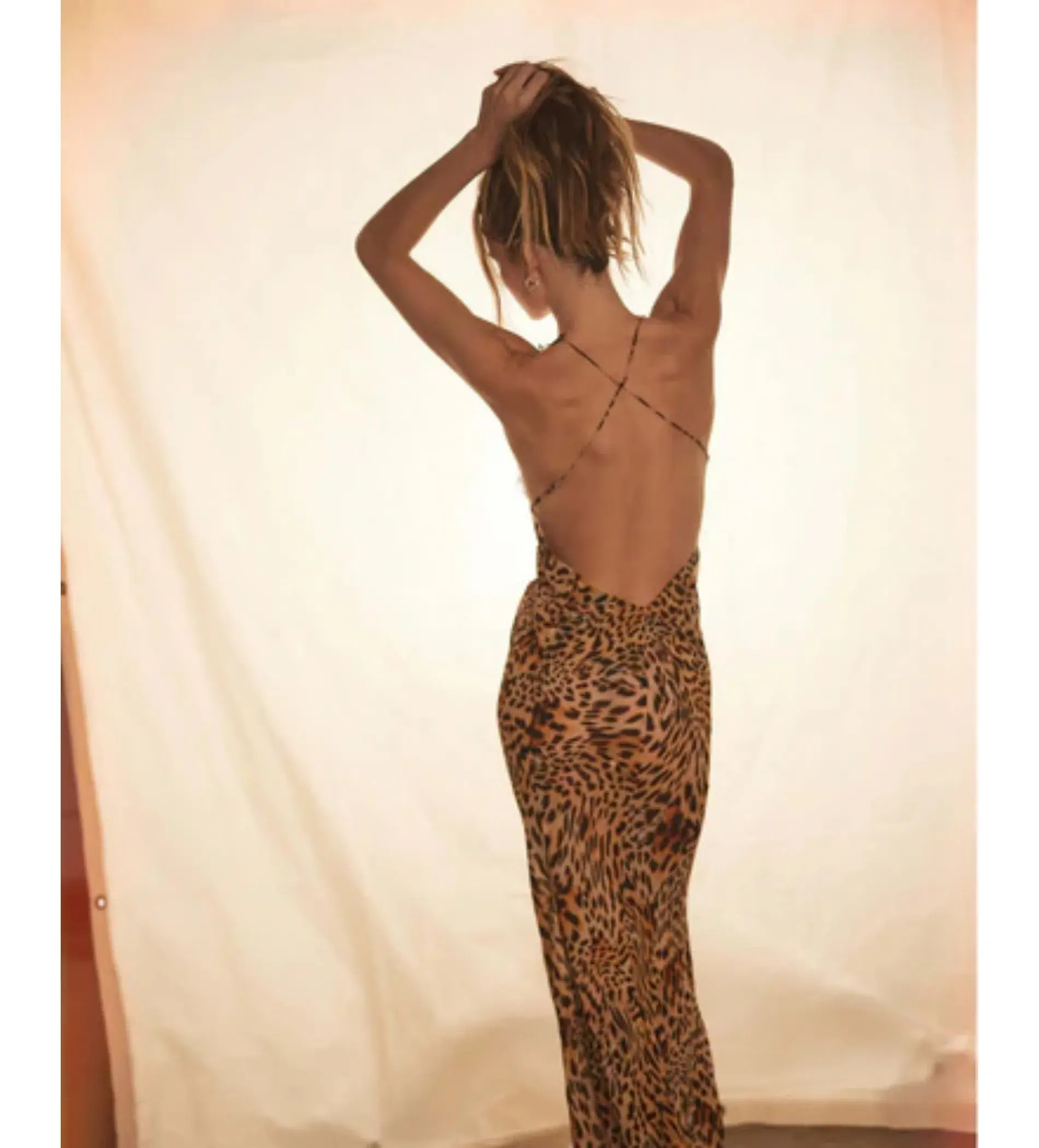 Rat & Boa Akima Leopard Slip Dress Leopard Print Size AU 6  - Image 4