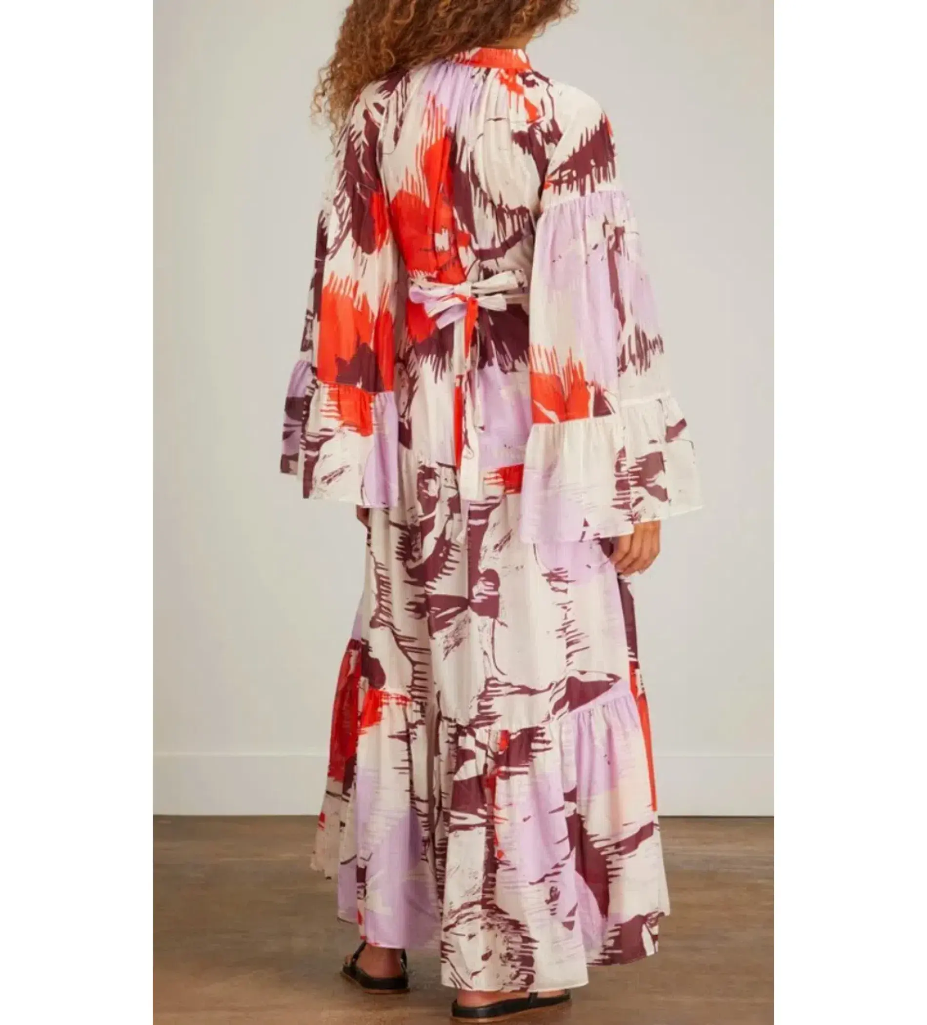 Lee Mathews Audrey Drawstring Maxi Dress Multi Size 4 / AU 14 - Image 4