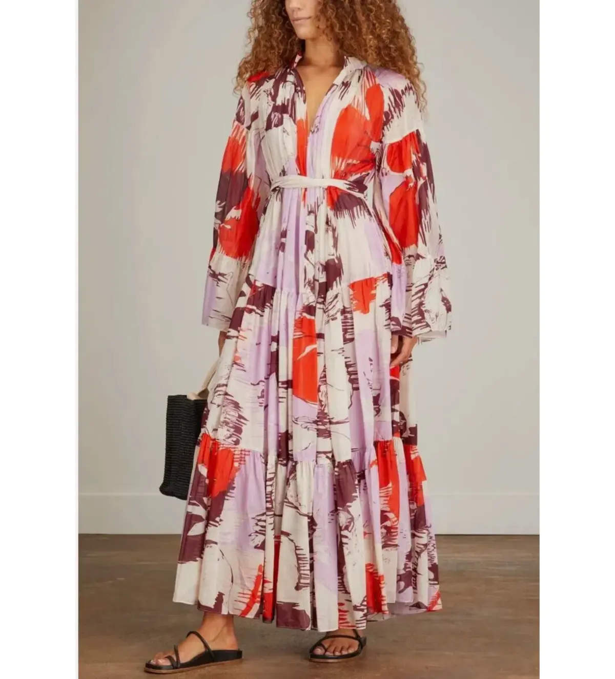 Lee Mathews Audrey Drawstring Maxi Dress Multi Size 4 / AU 14 - Image 1