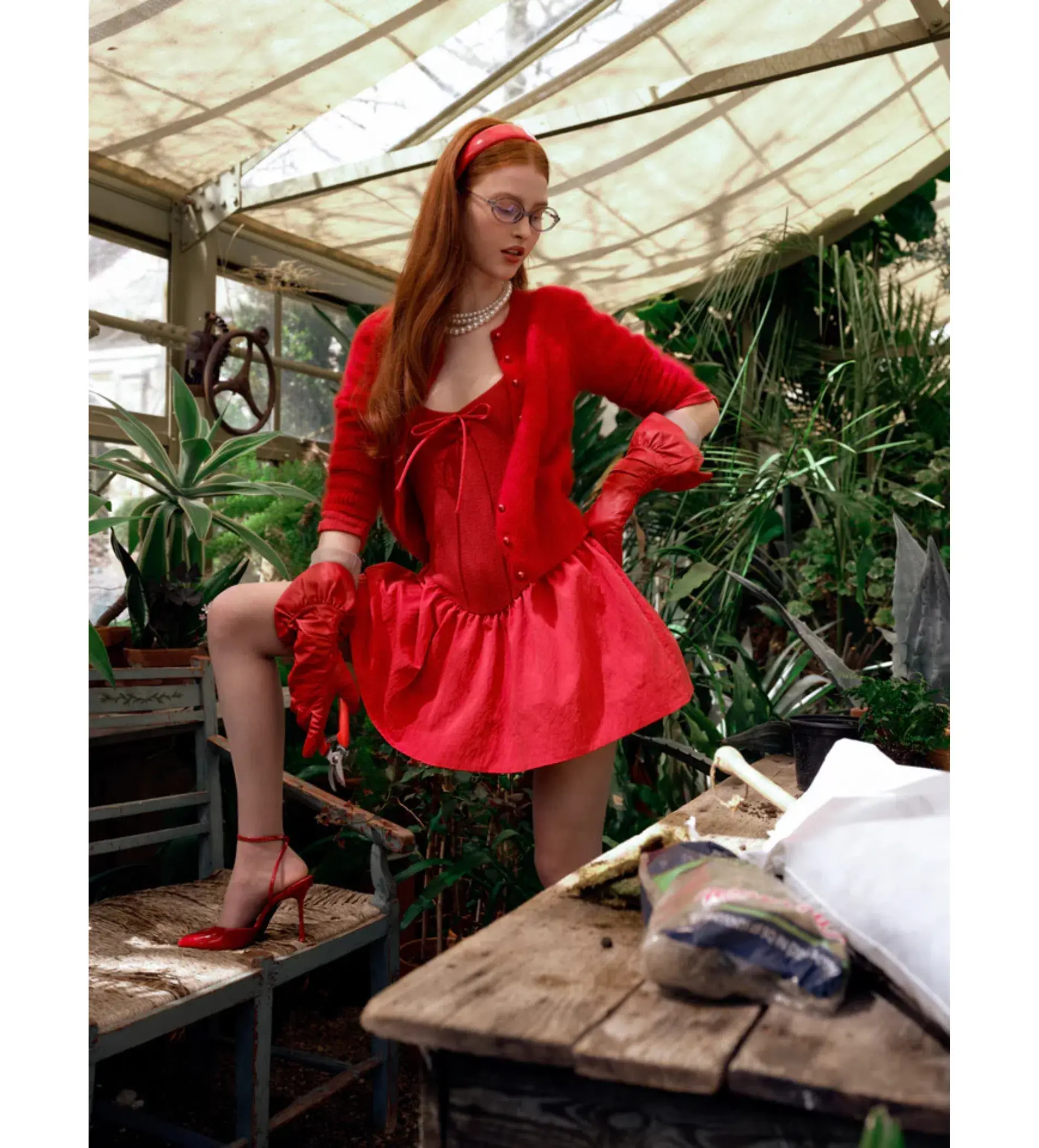 For Love and Lemons Pointelle Mini Dress Red Size S / AU 8  - Image 5
