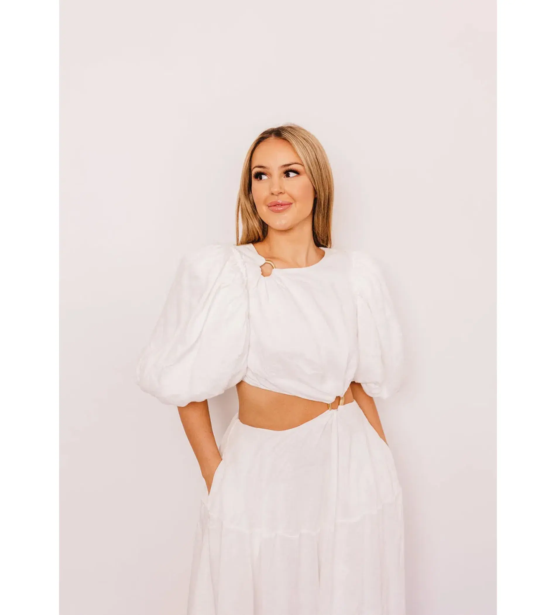 Aje Vanades Cut Out Ring Midi Dress in Ivory Size AU 6 - Image 3